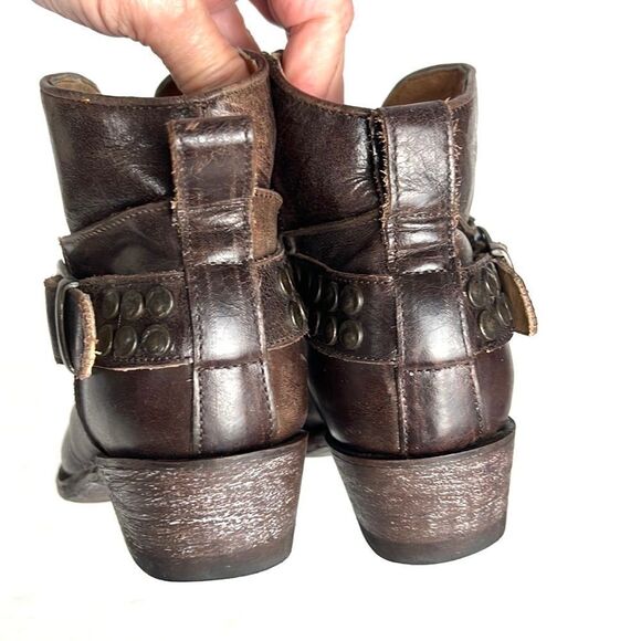 Five Worlds Cordani Serene Studded Cowboy Booties Brown Leather Side Zip 7 1/2 - Picture 7 of 16